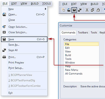 BCGConttrolBar for MFC: Customizable Toolbars and Menus